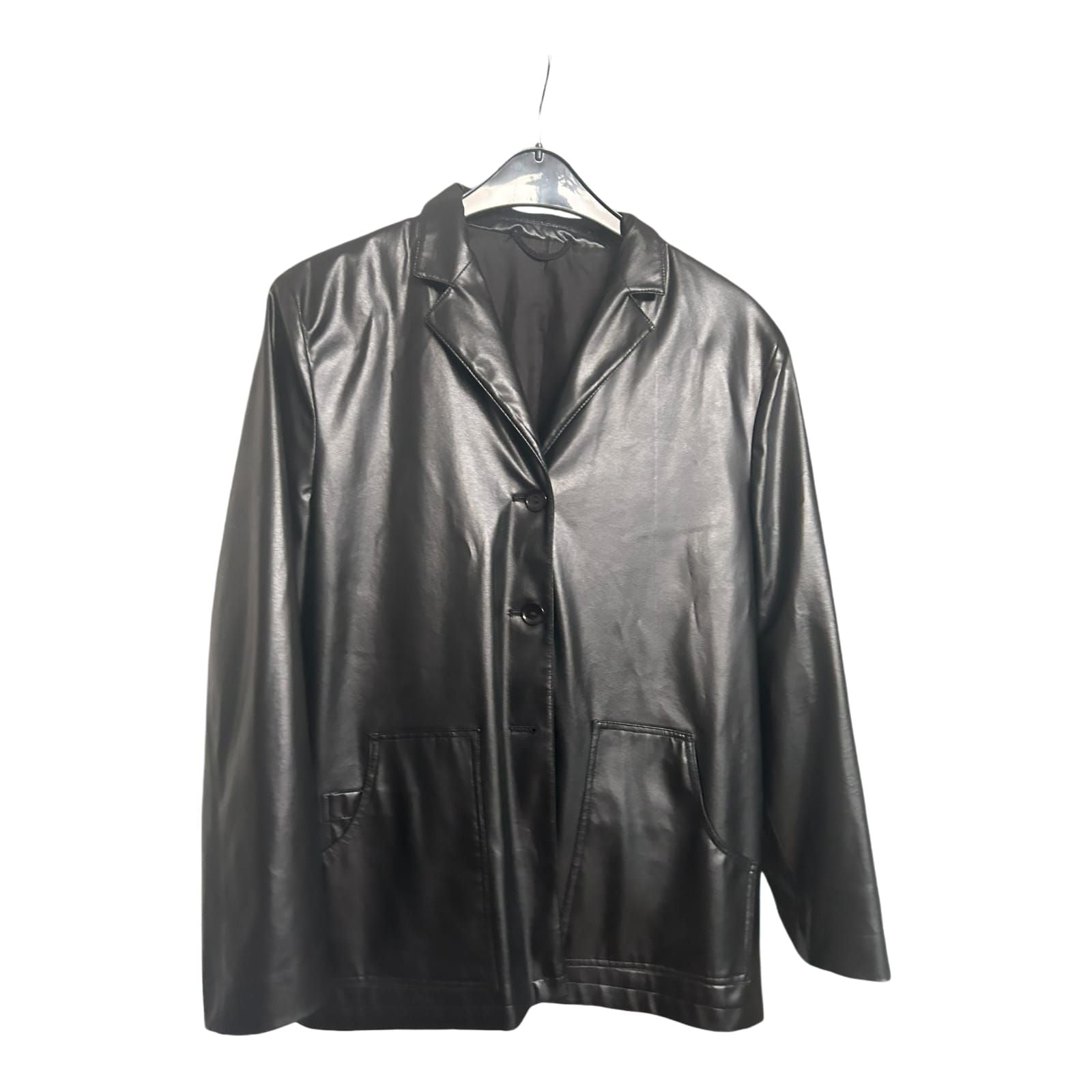 Pure Panda Blazer schwarz Kunstleder-Style Größe 42