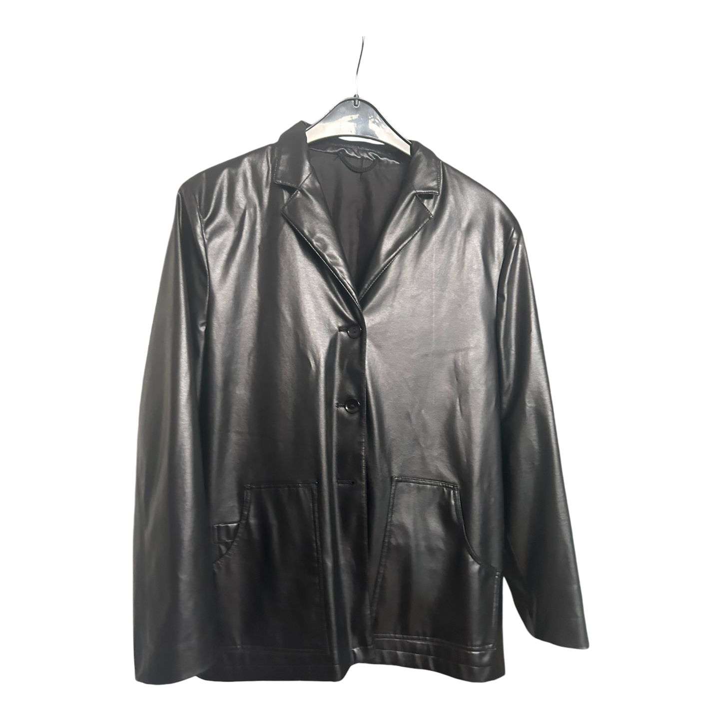 Pure Panda Blazer schwarz Kunstleder-Style Größe 42