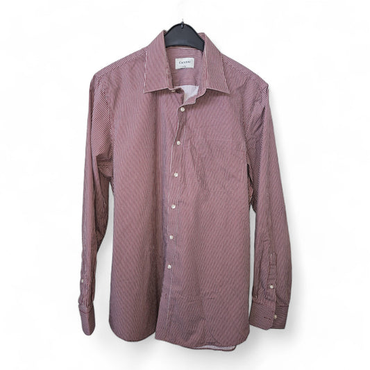 Canda - Langarm-Hemd - Gr. 41/42 - rot, weiß gestreift