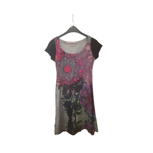 Desigual Kleid Damen Dress Damenkleid Gr. S Bunt Sommerkleid Muster Look Neu