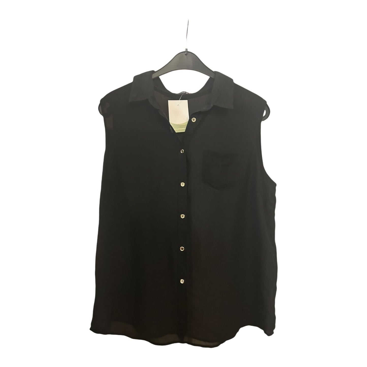 Bluse Damen Gr 44 Schwarz Transparent Leicht Festlich Langarm Look