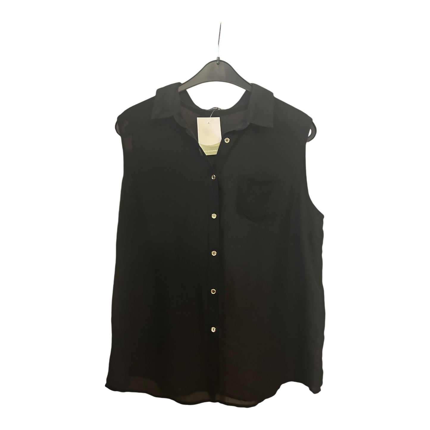 Bluse Damen Gr 44 Schwarz Transparent Leicht Festlich Langarm Look