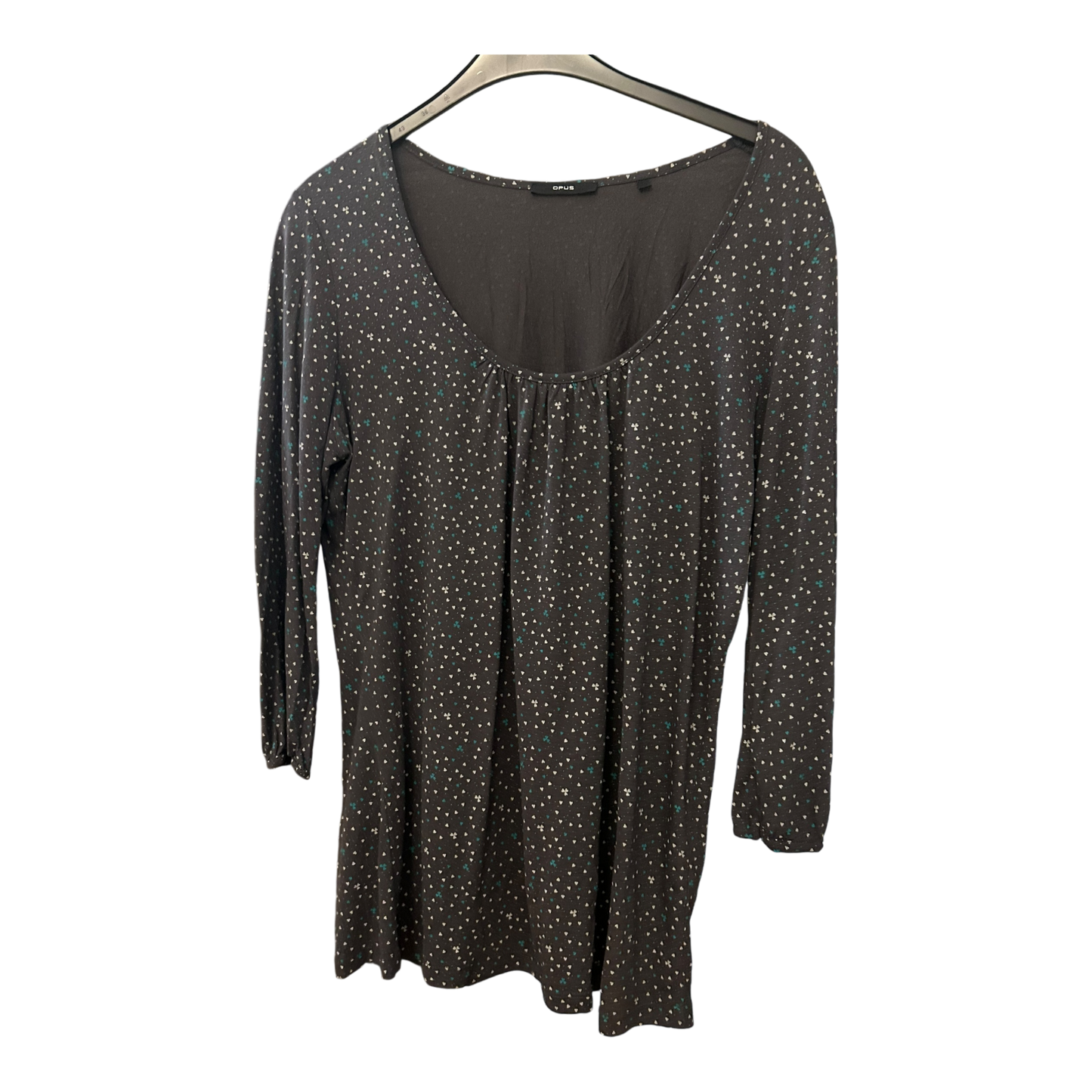 Opus Langarm-Shirt dunkelgrau mit Muster Größe 44