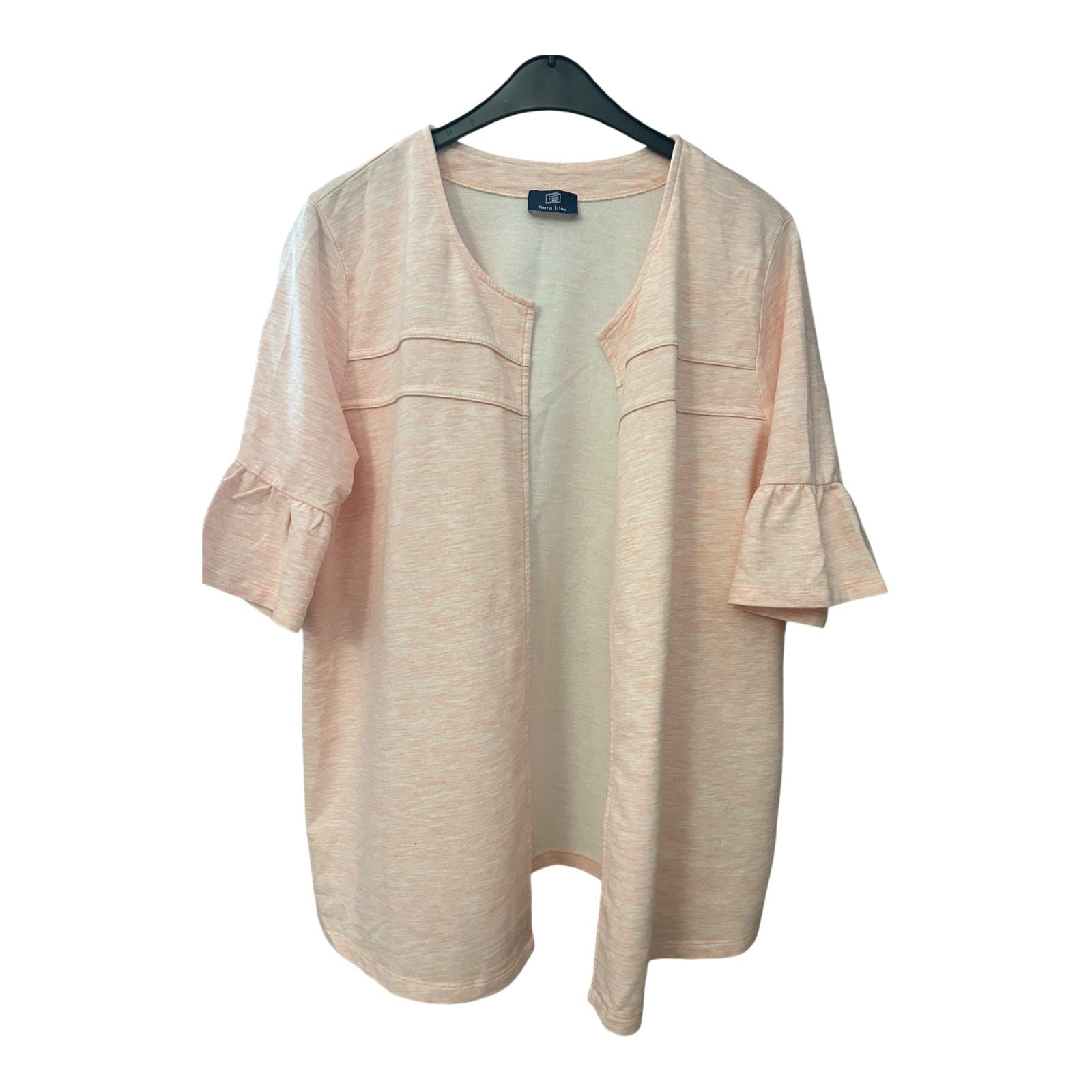 Fiora Blue Bluse Damen Gr 50 Rosa Kurzarm Baumwollmix Locker