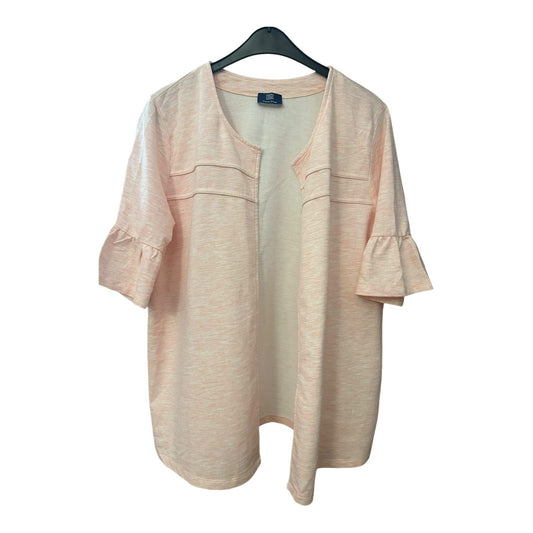 Fiora Blue Bluse Damen Gr 50 Rosa Kurzarm Baumwollmix Locker
