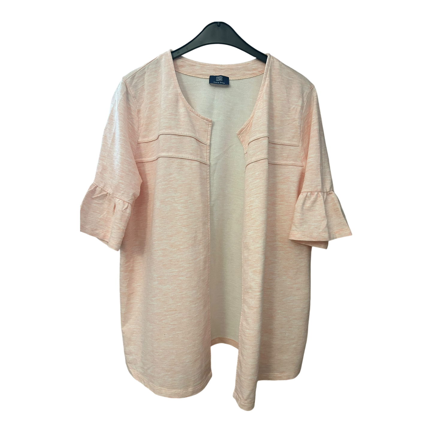 Fiora Blue Bluse Damen Gr 50 Rosa Kurzarm Baumwollmix Locker