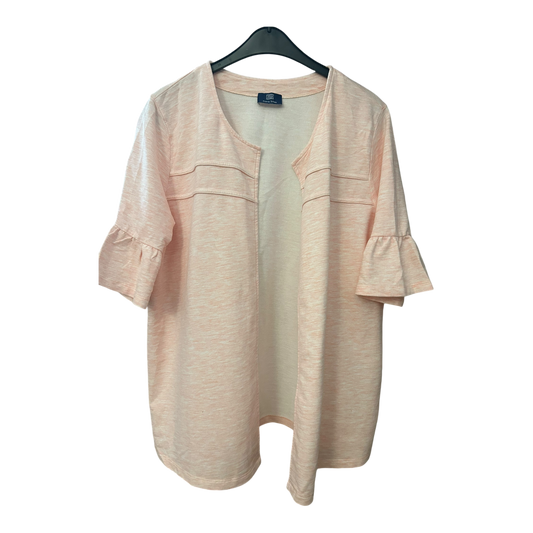 Fiora Blue Bluse Damen Gr 50 Rosa Kurzarm Baumwollmix Locker