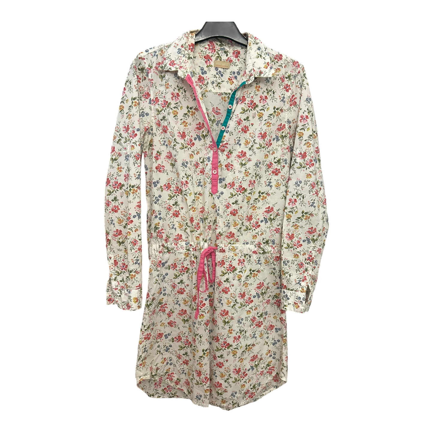 Napapijri Kleid Damen Dress Damenkleid Gr. S Beige Blumenmuster Sommer Look Neu