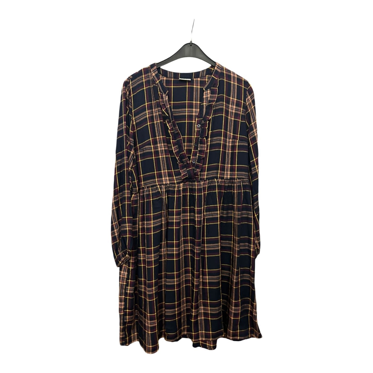Beloved Kleid Damen Dress Damenkleid Gr. 44 Braun Kariert Rüschen Retro Look Neu