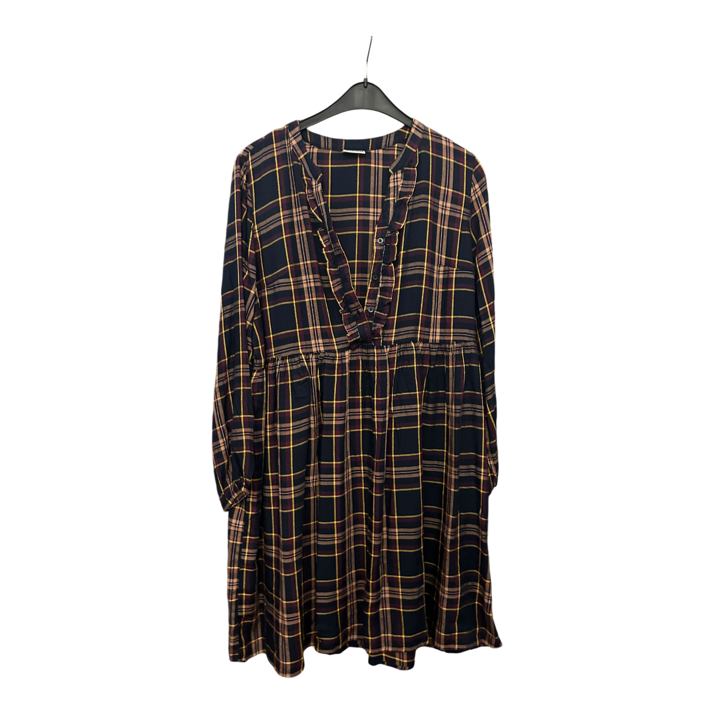 Beloved Kleid Damen Dress Damenkleid Gr. 44 Braun Kariert Rüschen Retro Look Neu