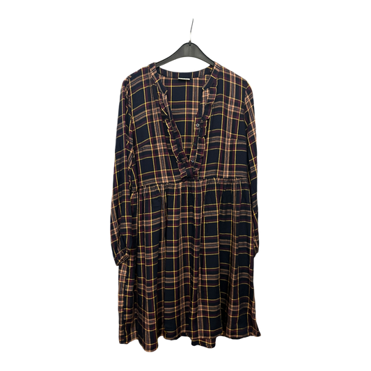 Beloved Kleid Damen Dress Damenkleid Gr. 44 Braun Kariert Rüschen Retro Look Neu