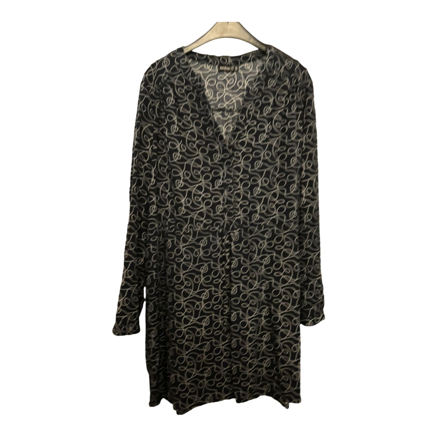 Janina Kleid 46 Dunkelblau Boho Blumenmuster Viskose Tunika Look Sommer