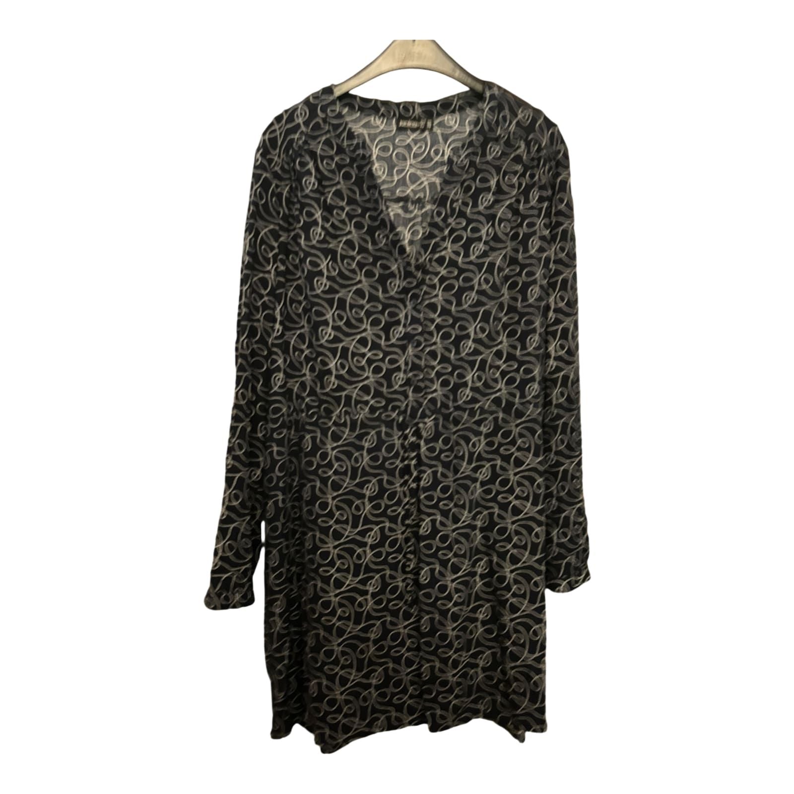 Janina Kleid 46 Dunkelblau Boho Blumenmuster Viskose Tunika Look Sommer