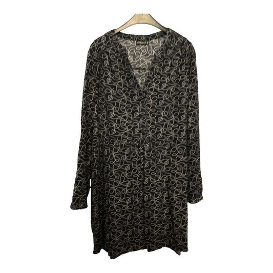 Janina Kleid 46 Dunkelblau Boho Blumenmuster Viskose Tunika Look Sommer
