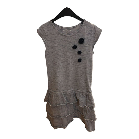 Tom Tailor Kleid Mädchen Dress Kinderkleid Gr. 128 Grau Blau Streifen Baumwolle