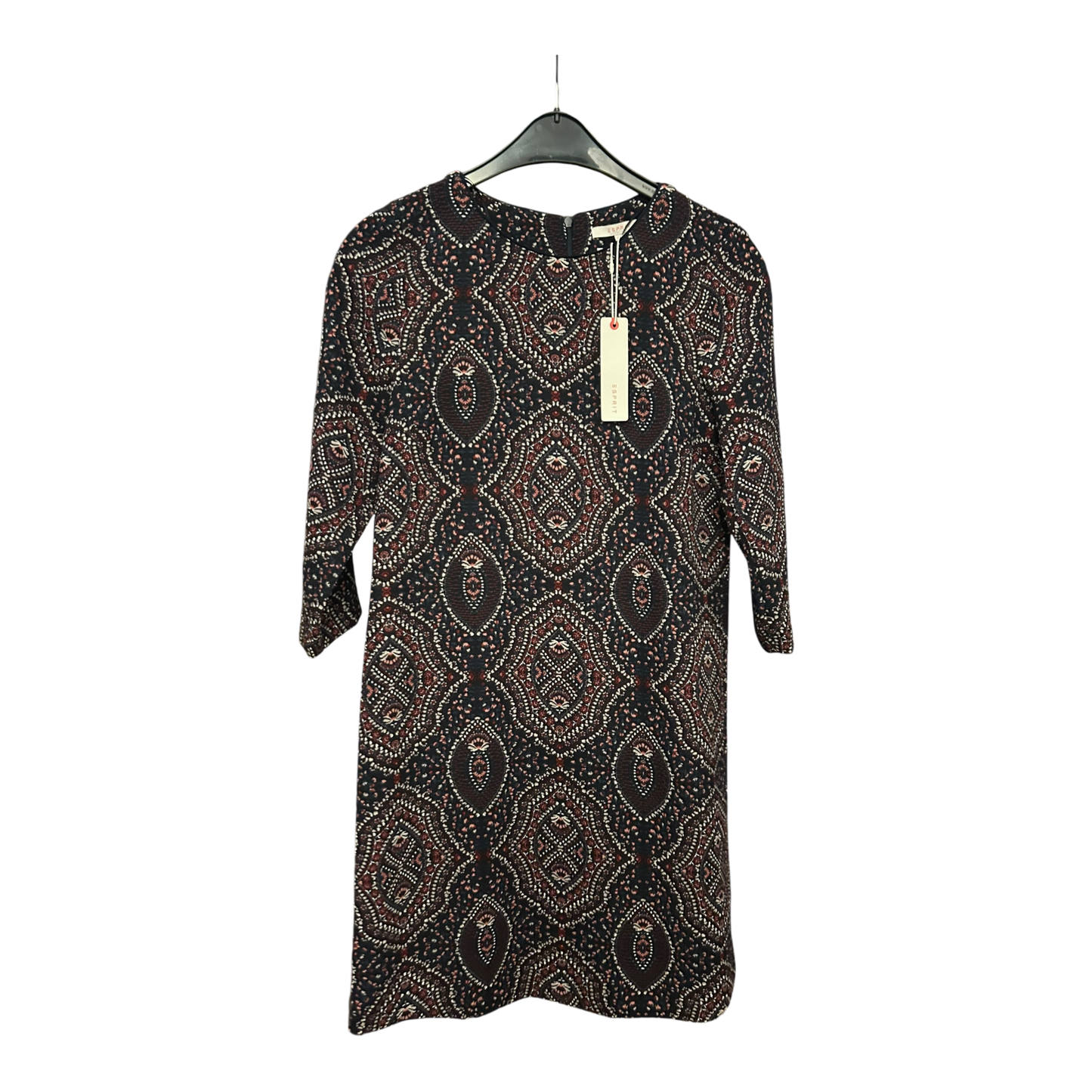 Esprit Kleid Damen Dress Damenkleid Gr. 38 Schwarz Muster Neu Etikett Elegant