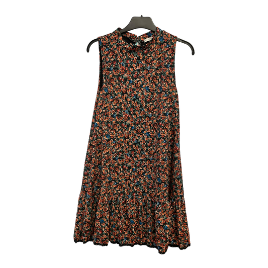 Pull Bear Kleid Damen Dress Damenkleid Gr. M Schwarz Blumenmuster Stretch Sommer