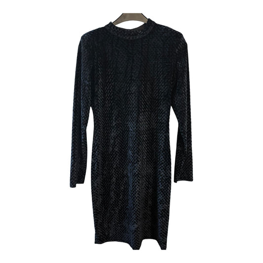 Primark Kleid Damen Dress Damenkleid Gr. 40 Dunkelblau Samt Stretch Elegant Look
