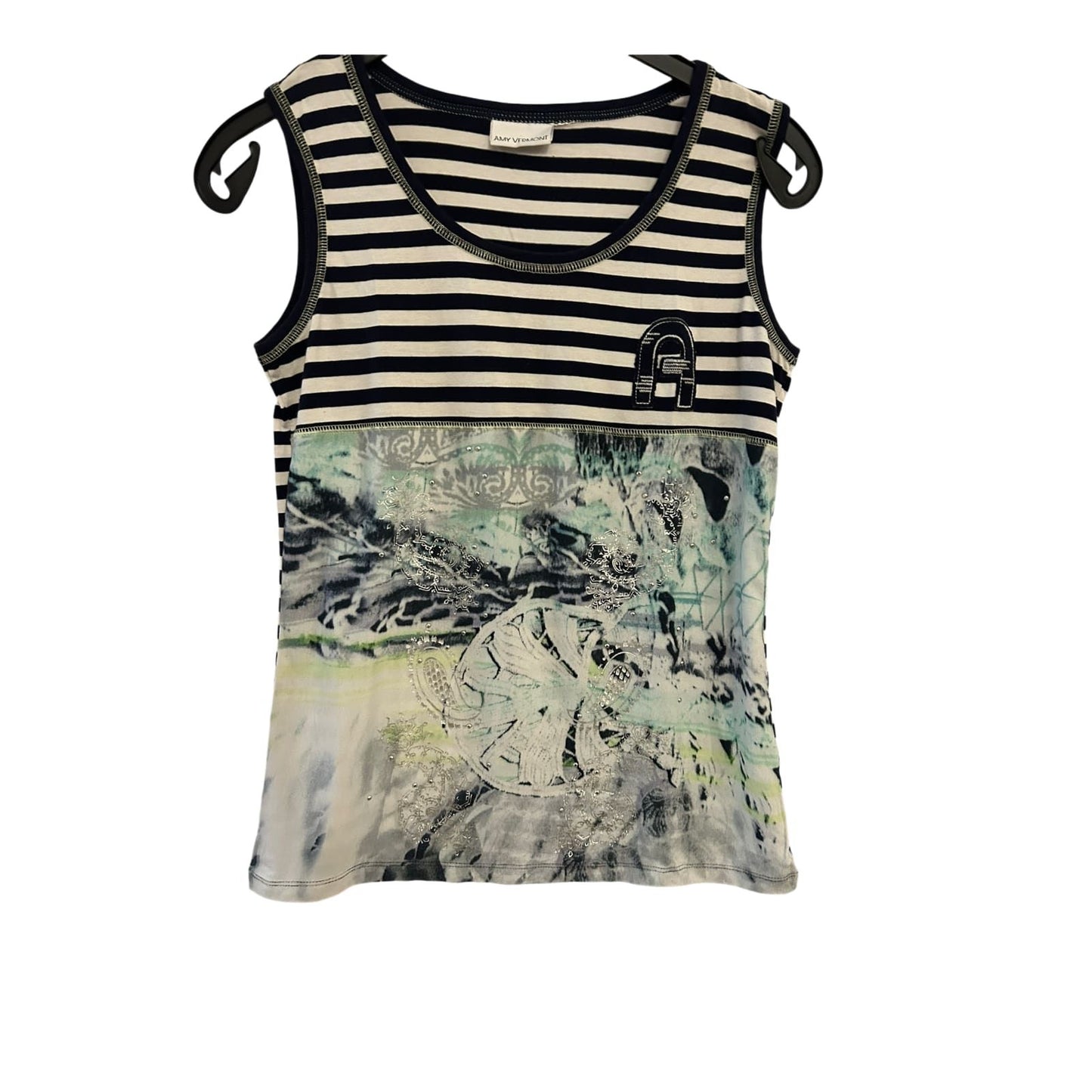Amy Vermont Damen Top Blau mit Streifen Größe XXL