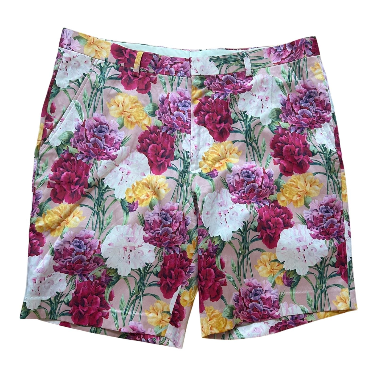 ASOS schrille Blumenshorts pink gemustert Größe M