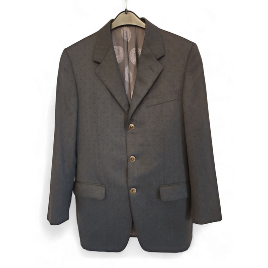 Gianni Versace Jacke Gr 50 Herren Sakko Luxus Grau Glänzend Hochwertig Elegant