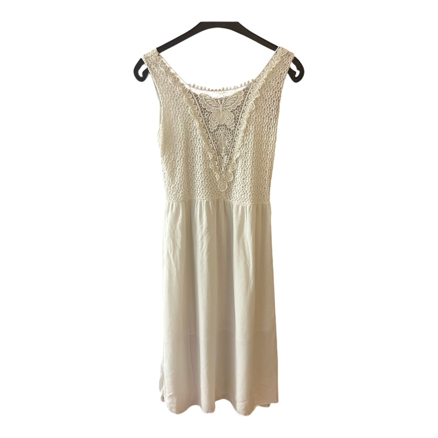 Sommerkleid Damen Dress Damenkleid Gr. M Weiß Baumwolle Leicht Minimal Elegant