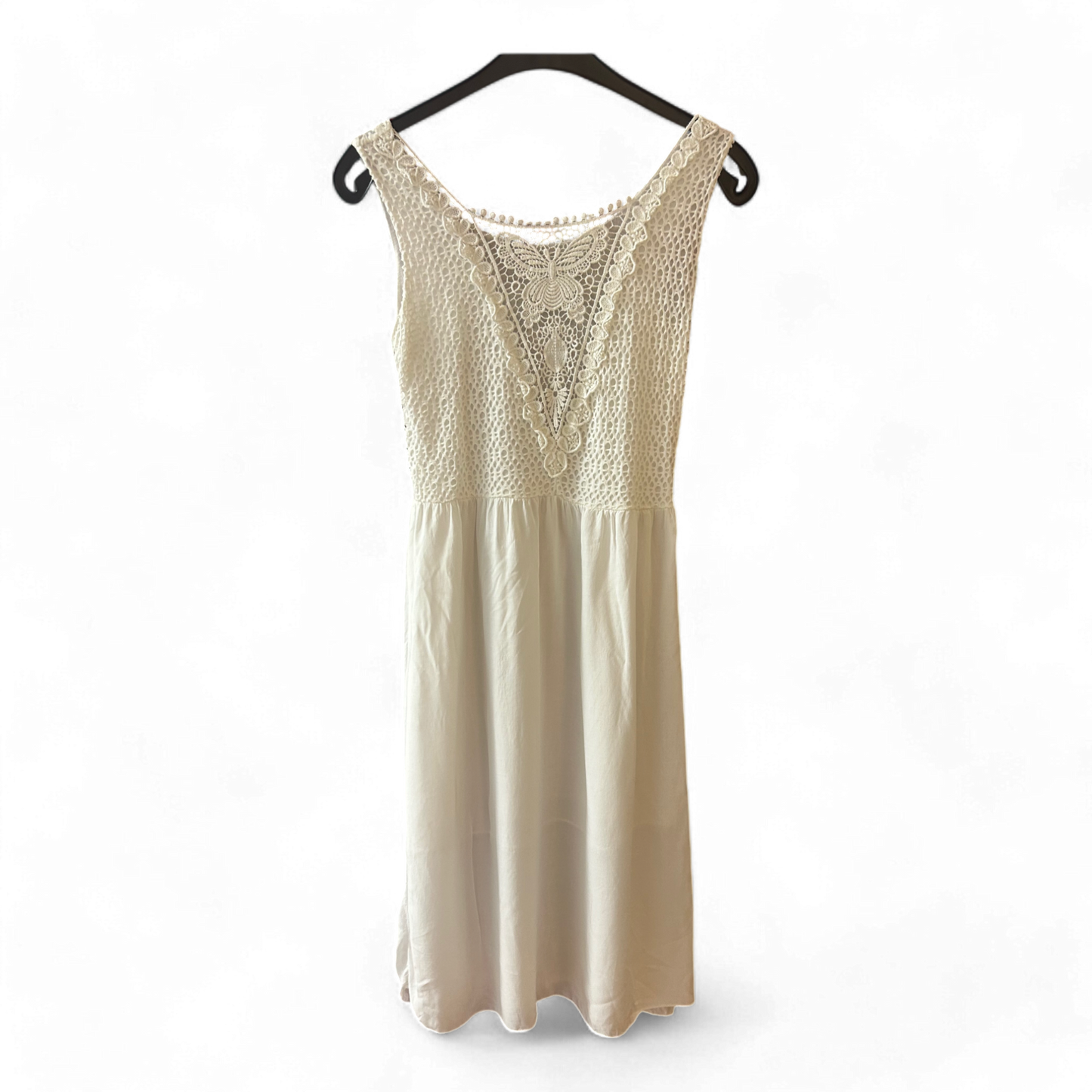 Sommerkleid Damen Dress Damenkleid Gr. M Weiß Baumwolle Leicht Minimal Elegant