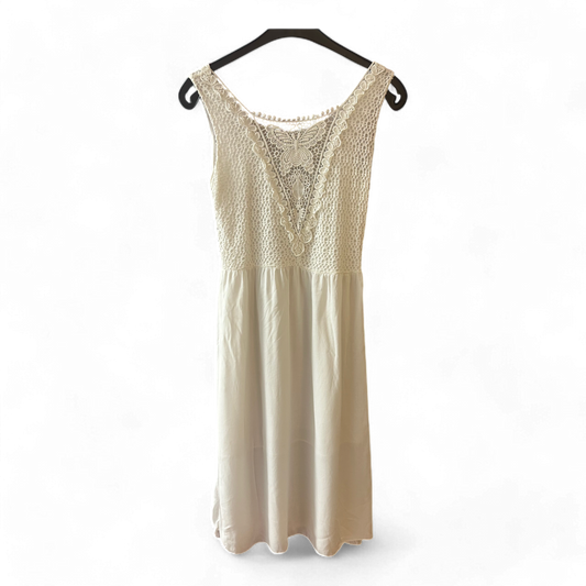 Sommerkleid Damen Dress Damenkleid Gr. M Weiß Baumwolle Leicht Minimal Elegant