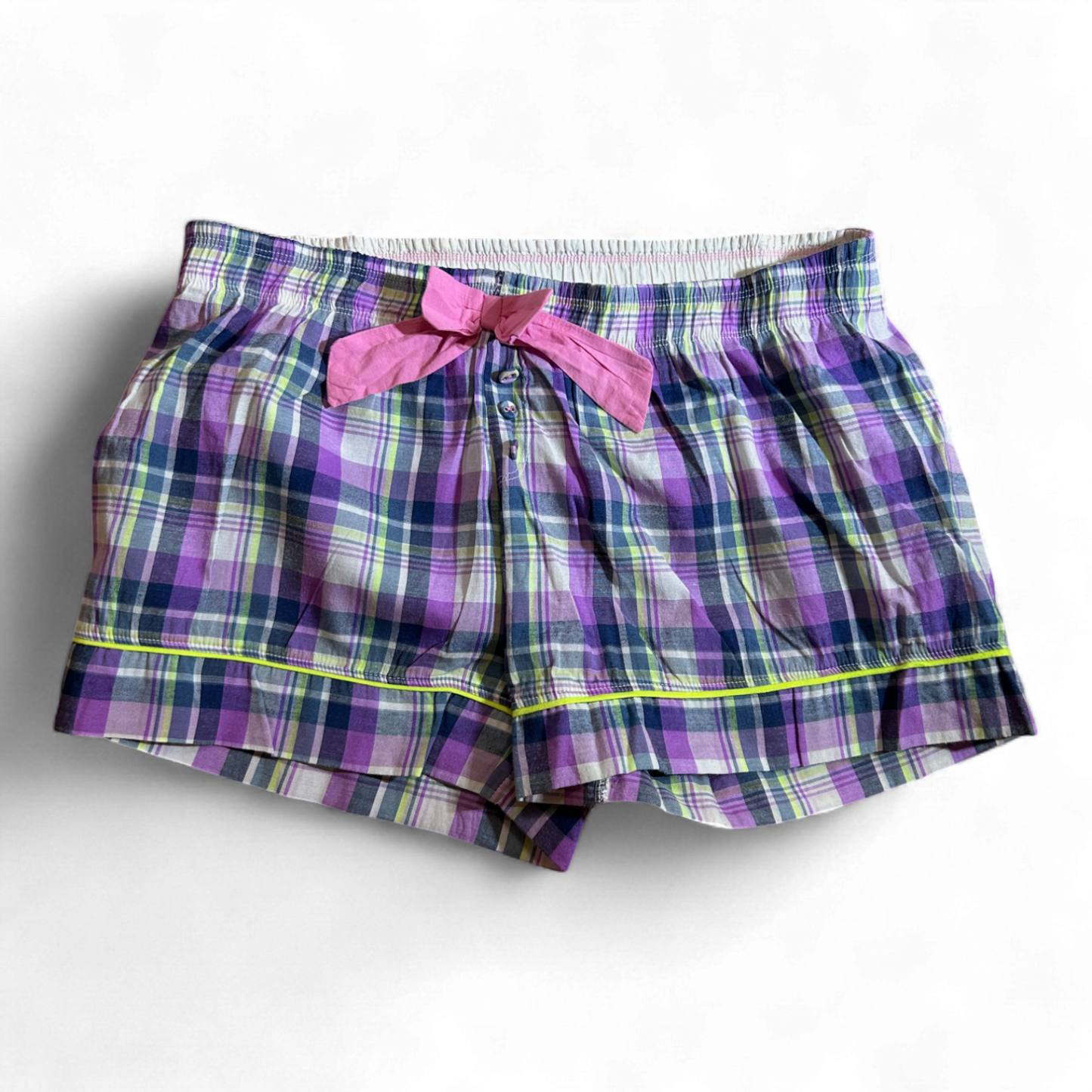 Pure Panda Shorts Damen lila-rosa kariert Größe 38