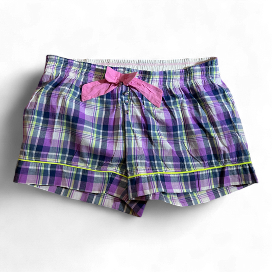 Pure Panda Shorts Damen lila-rosa kariert Größe 38