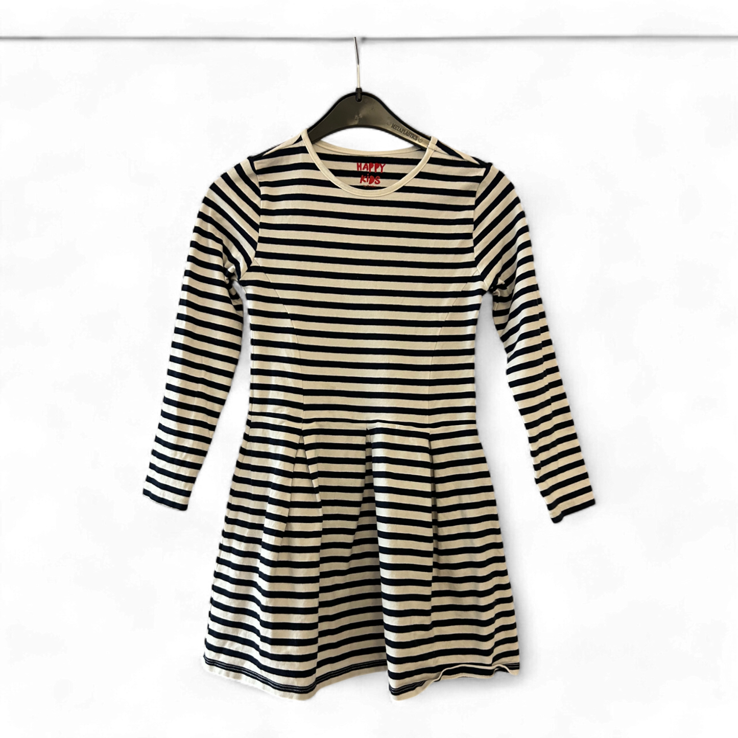 Tchibo Kleid Mädchen Dress Kinderkleid Gr. 122 Schwarz Weiß Baumwolle Look Neu