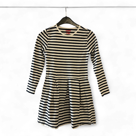 Tchibo Kleid Mädchen Dress Kinderkleid Gr. 122 Schwarz Weiß Baumwolle Look Neu