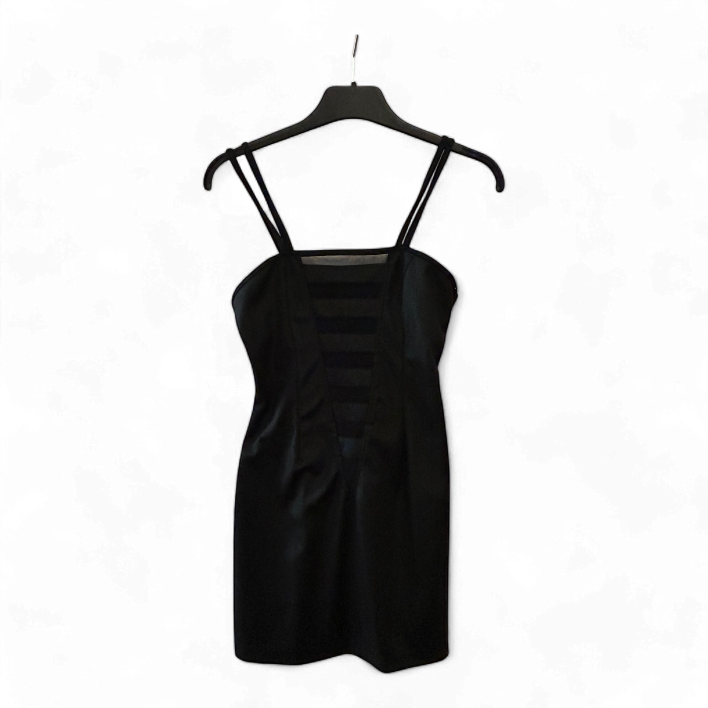 Kleid Damen Dress Damenkleid Gr. S M Schwarz Netz Einsatz Stretch Elegant Look