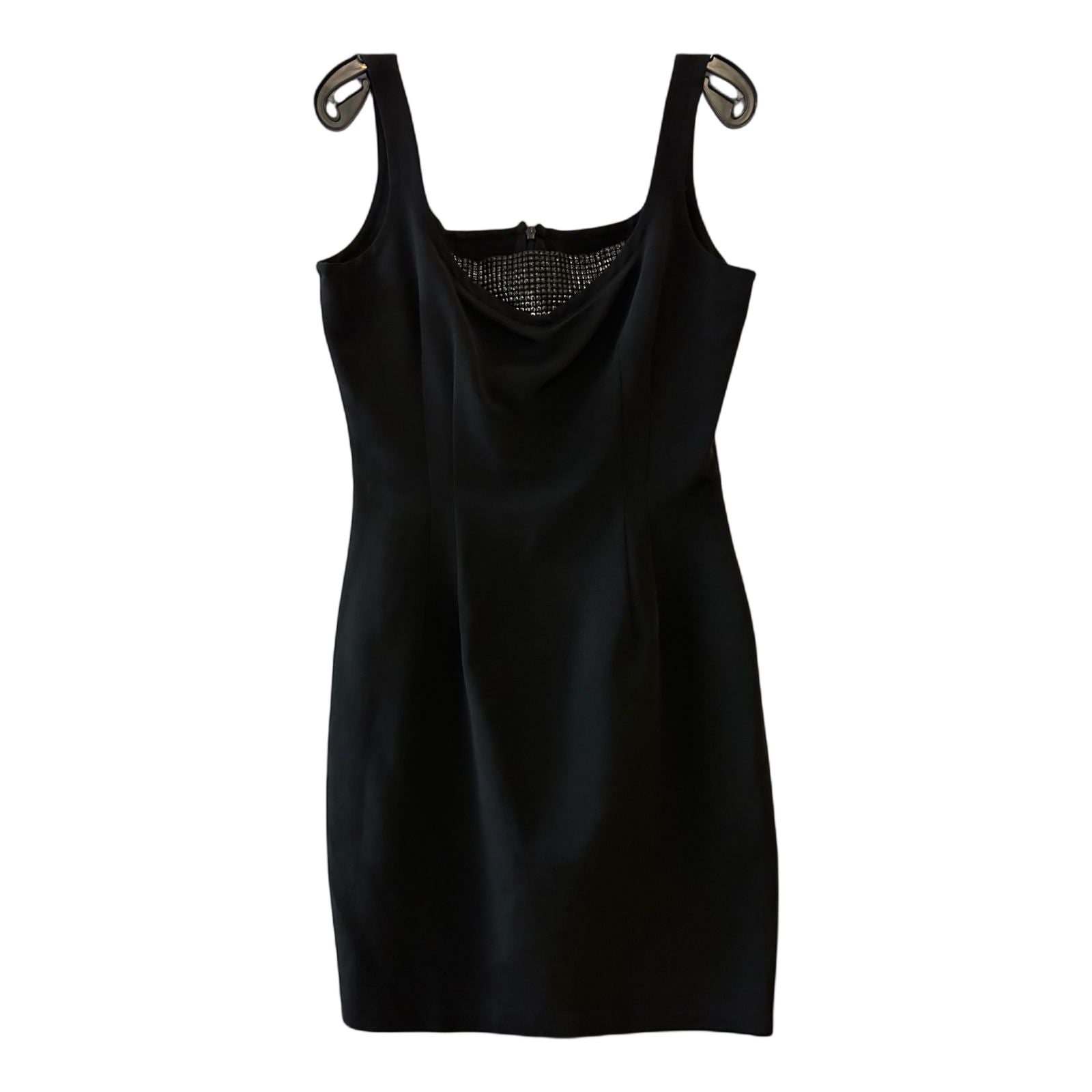 Kleid Damen Dress Damenkleid Gr. S M Schwarz Strass Einsatz Stretch Elegant Look