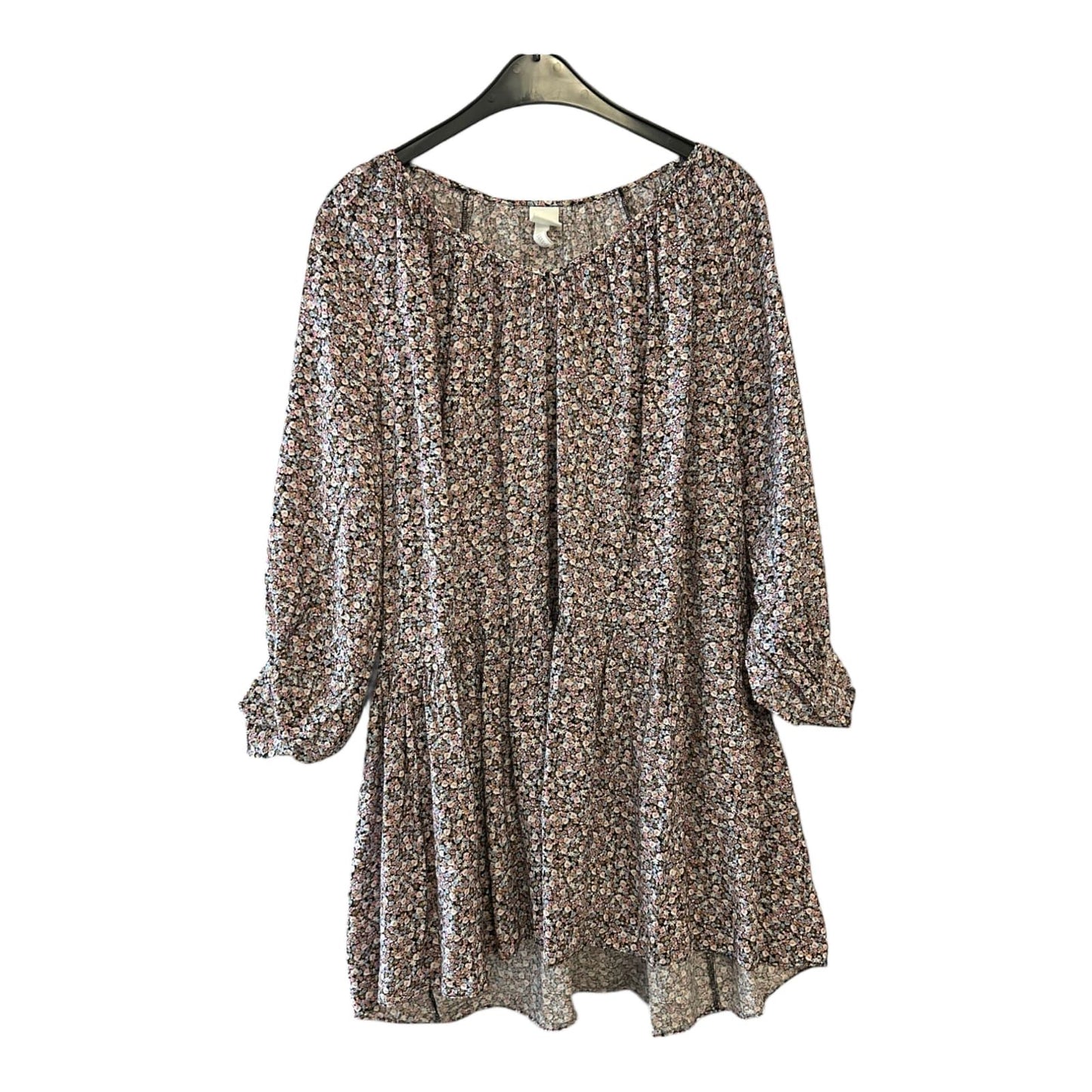 H&M Kleid Damen Dress Damenkleid Gr. M Blumenprint Weit Sommerkleid Look Elegant