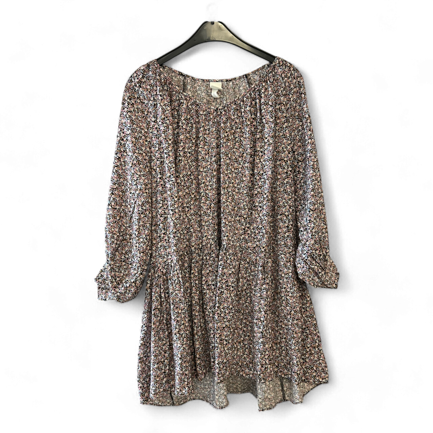 H&M Kleid Damen Dress Damenkleid Gr. M Blumenprint Weit Sommerkleid Look Elegant