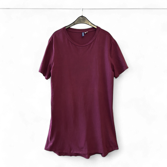 H&M Damen Longshirt/T-Shirtkleid bordeaux Größe M