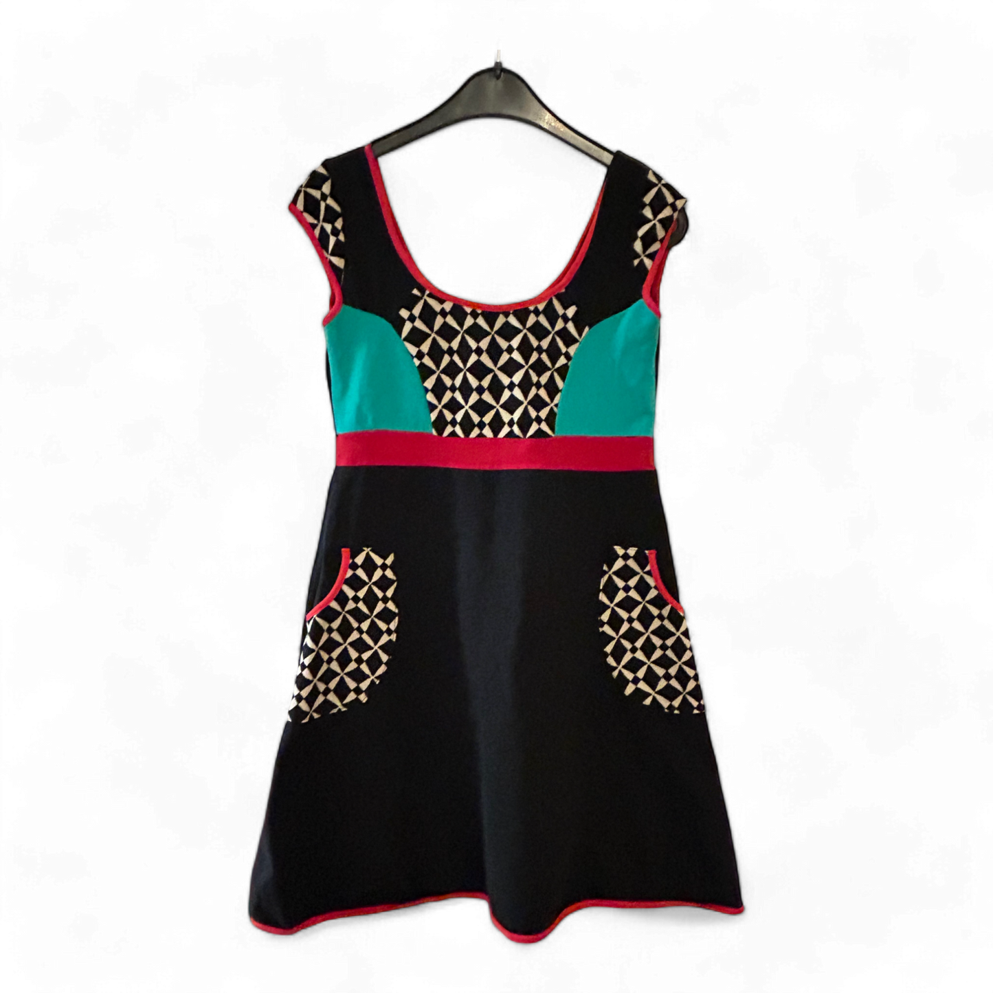 Kleid Damen Dress Damenkleid Gr. S M Schwarz Netz Einsatz Stretch Elegant Look