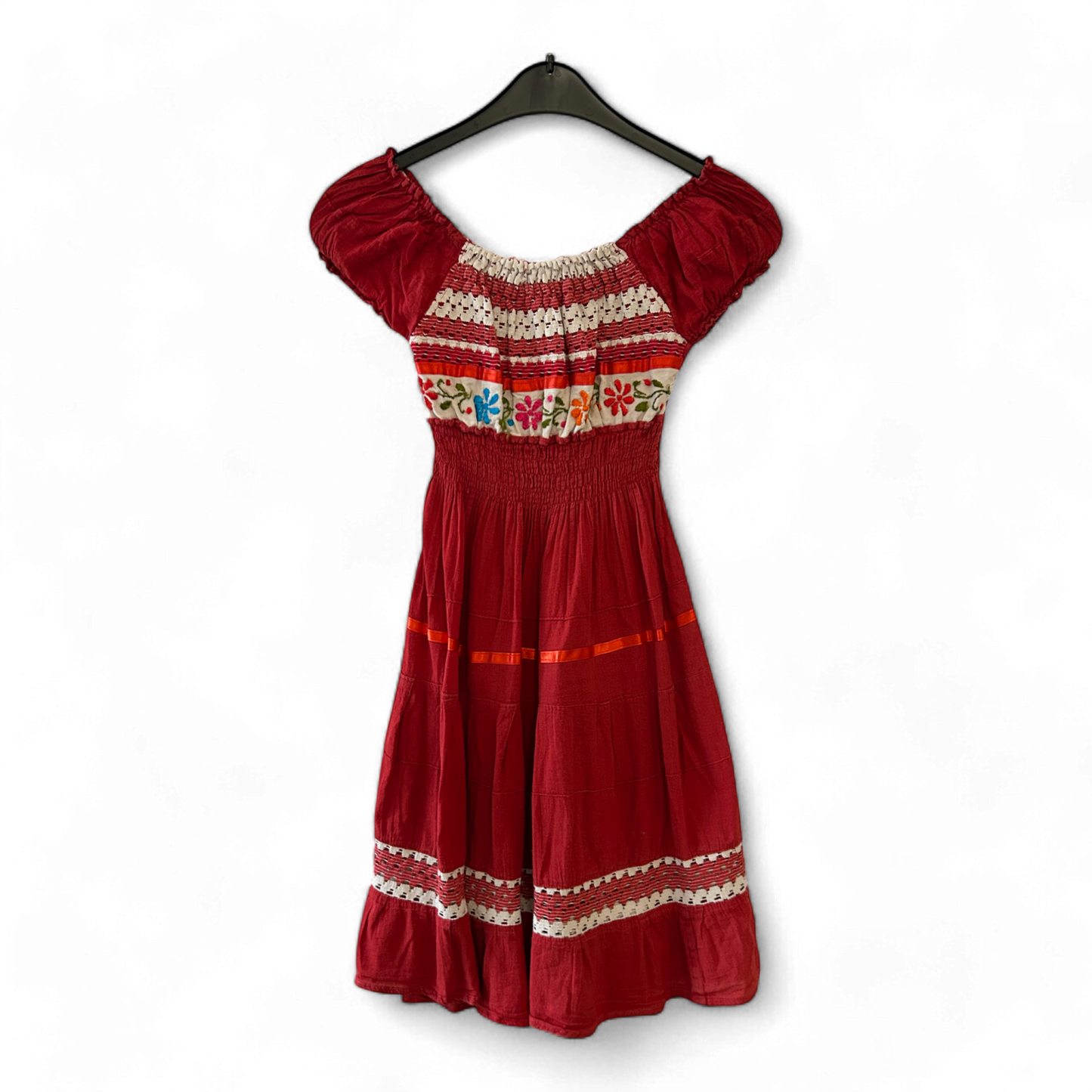 Stretchkleid Damen Dress Damenkleid Gr. XS Rot Baumwolle Elegant Sommer Minimal