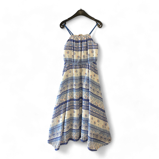 H&M Mädchenkleid blau-weiß Größe 140