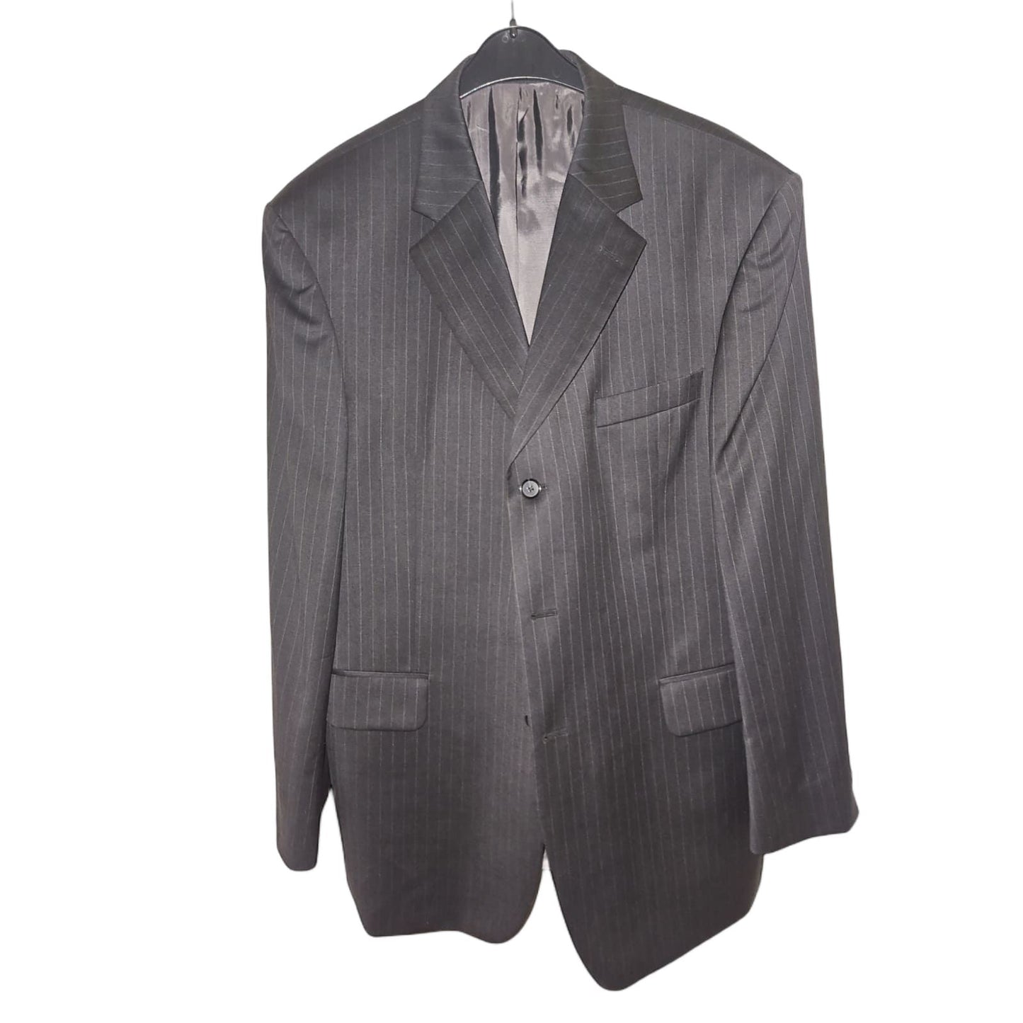 Cerruti Sakko Gr 56 Herren Sakko Schwarz Elegant Gestreift Italienischer Stoff