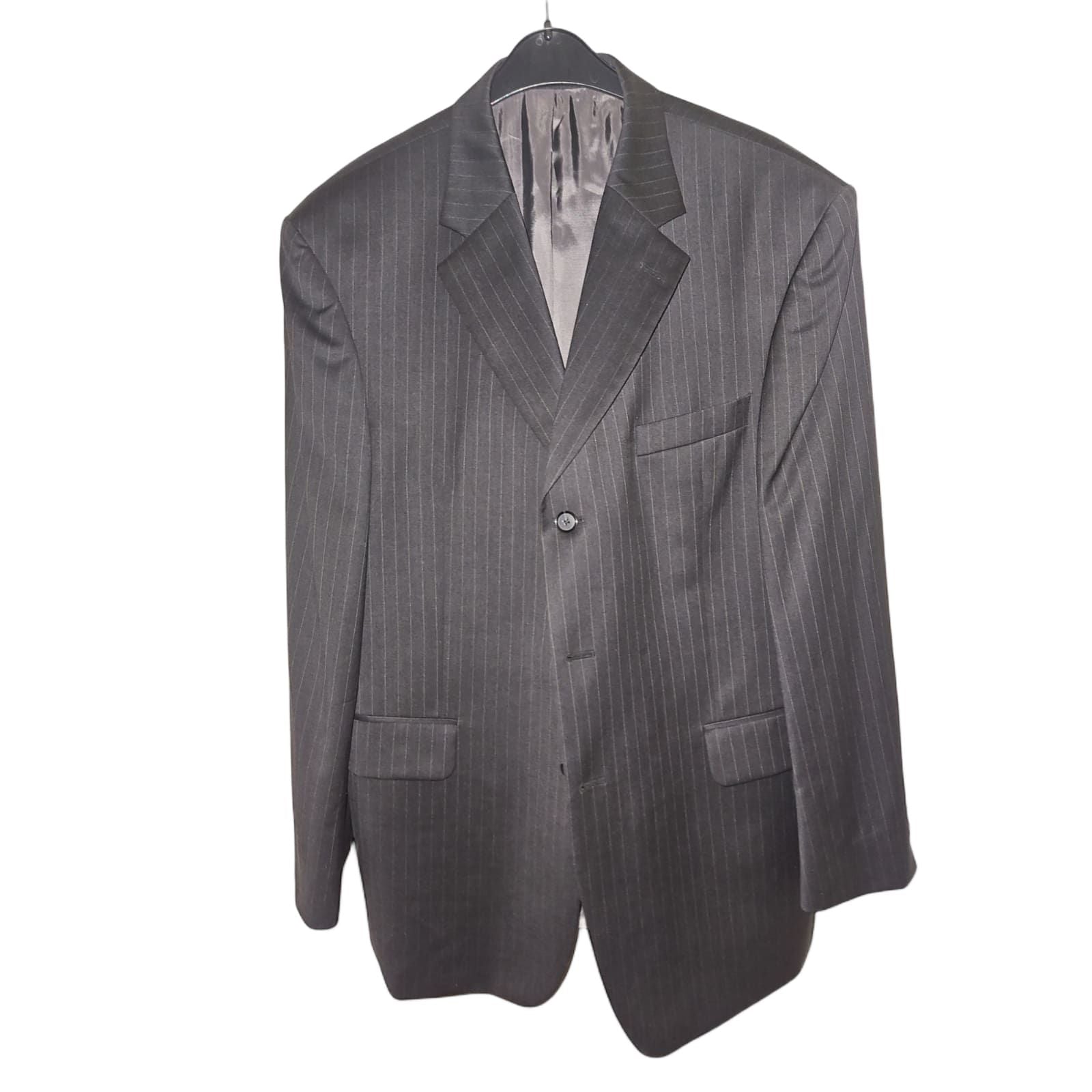 Cerruti Sakko Gr 56 Herren Sakko Schwarz Elegant Gestreift Italienischer Stoff