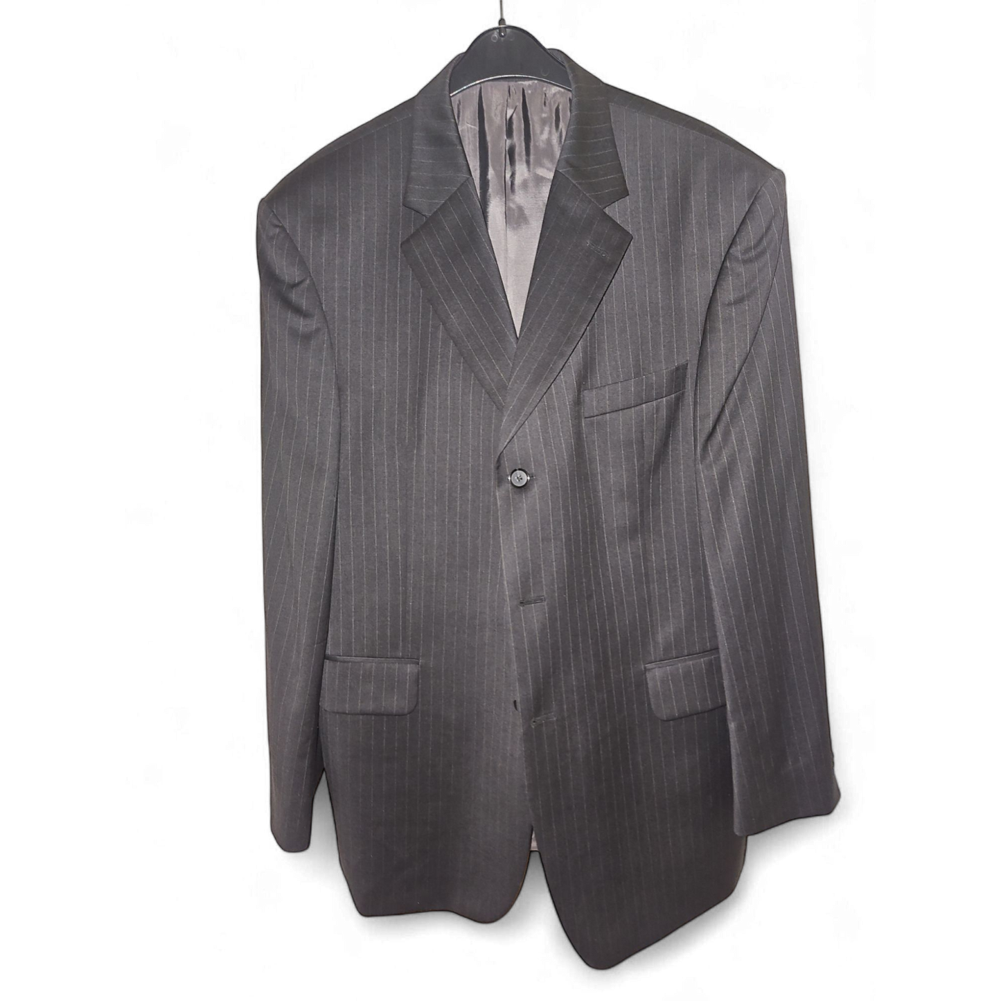 Cerruti Sakko Gr 56 Herren Sakko Schwarz Elegant Gestreift Italienischer Stoff