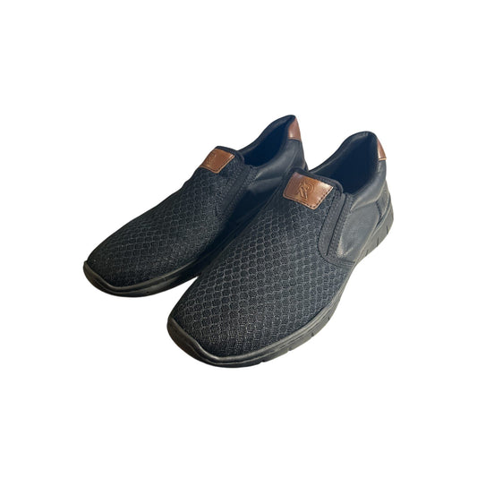 Rieker Herrenhalbschuhe Slipper asphaltschwarz Größe 46 wie neu!