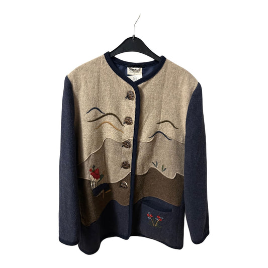Meico Landhaus Damen Trachtenjacke Janker blau Größe 40