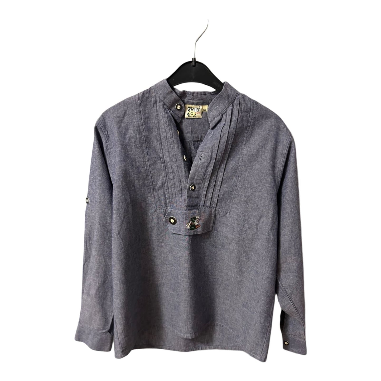 Distler Original Trachtenbluse blau Kinder Größe 146