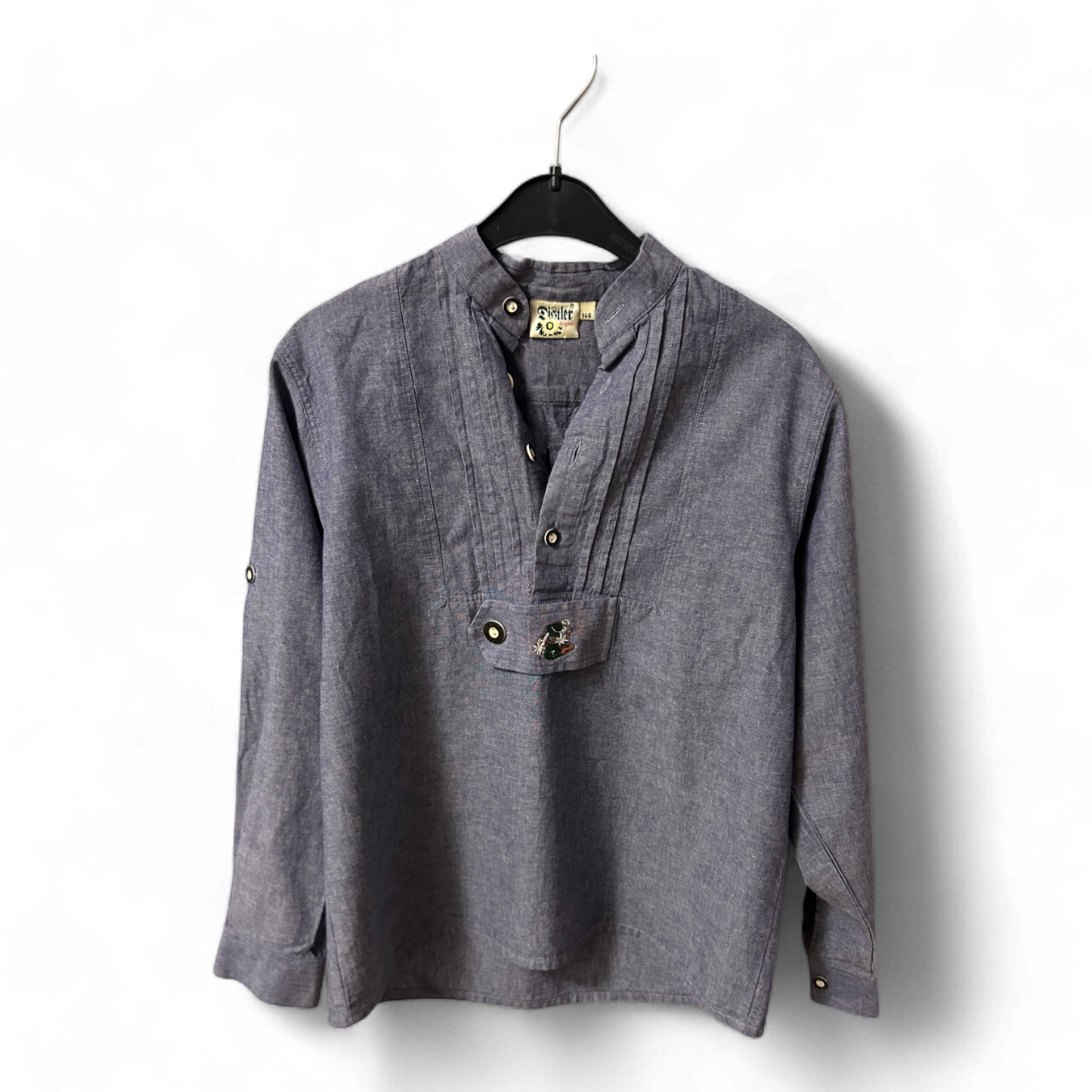 Distler Original Trachtenbluse blau Kinder Größe 146