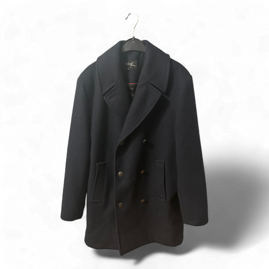 Dalmard Marine Herren Cabanmantel Gr 50 Dunkelblau Schurwolle Frankreich