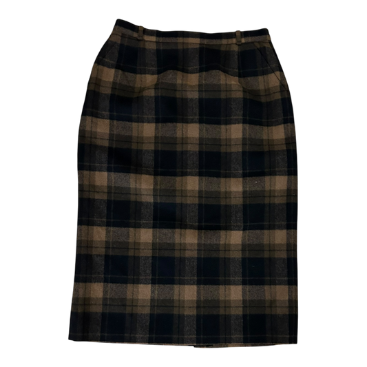 Vittori Verani Damen Rock Wolle braun kariert, Größe 40