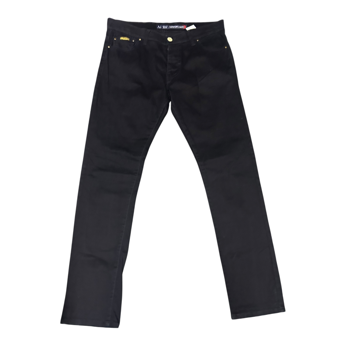 Armani Jeans Herren Hose Gr 33 Schwarz Modern Fit Baumwolle Stretch Elegant Italy